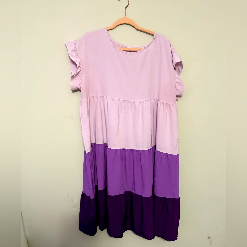 Shein Vacay- Purple Tiered Dress